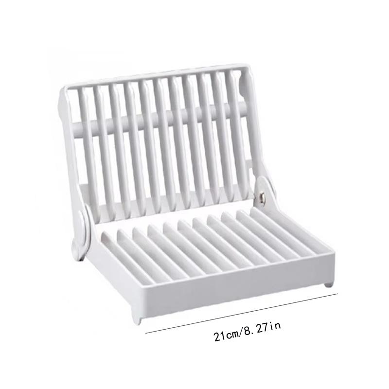 Foldable Dish Drainer Rack Easy to Assemble Kitchen Organizer Space Saving Plate Holder for Apartment