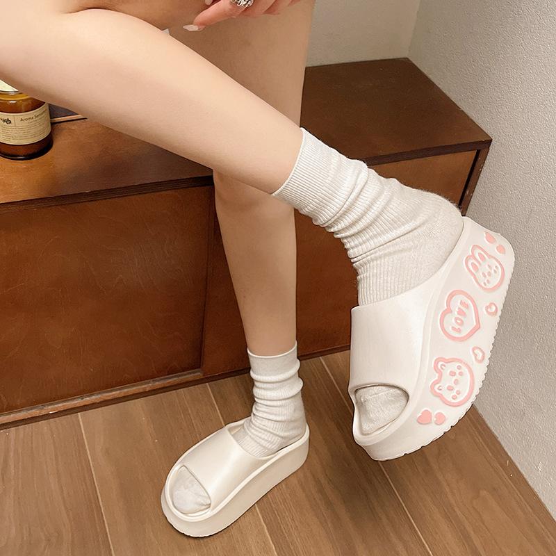 EVA Thick-Soled Women's Slide SandalsCute Summer Indoor Outdoor Beach Slippers Anti-Slip Height-Increasing Comfortable "Cloud Walk" Feel