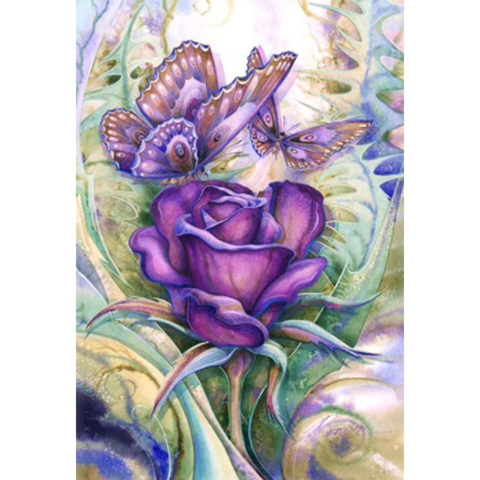 5D DIY Rose Diamond Painting Rhinestone Picture Cross Stitch Kit Full Round Diamond Embroidery Gift Mosaic Home Decoration