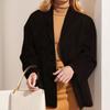 Women's Retro Suede Blazer, Casual Loose Single-Breasted Long Sleeve Office Coat