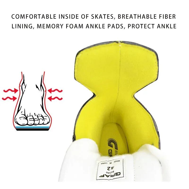 Graf Protect Bare Feet Ice Hockey Skating Shoes PP Synthetic Leather Add Velvet Breathable Ice  Skates Shoes for Adults Children
