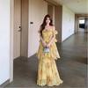 French gentle wind multi-layer floral suspender dress women's summer vacation small high-end feeling beautiful cake dress