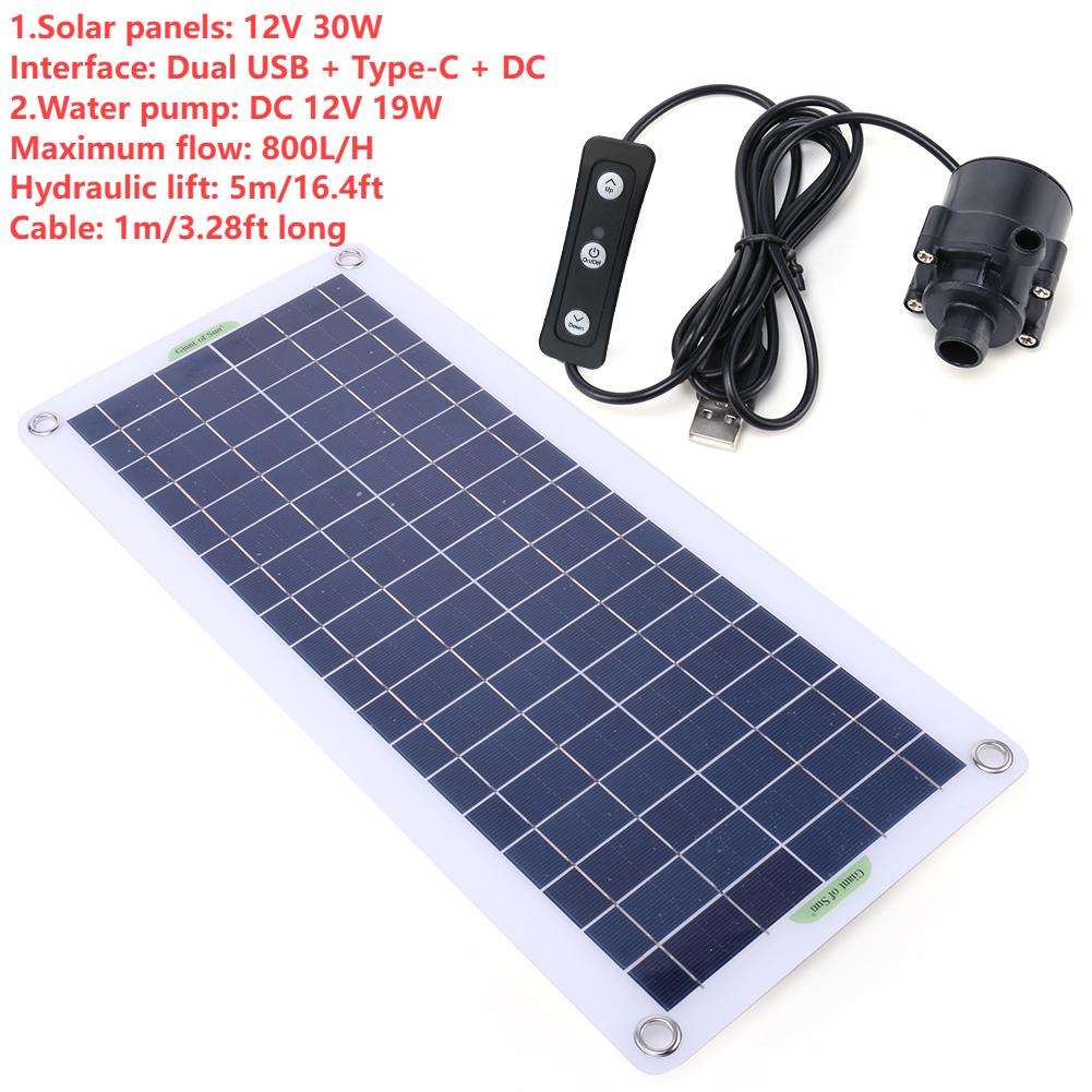 18V 30W Solarna Pompa Fontannowa Panel Solarny Pompa Fontannowa Wodna Zestawy Oszczędzające Energię Systemu Nawadniania do Ogrodu Poidło dla Ptaków Akwarium
