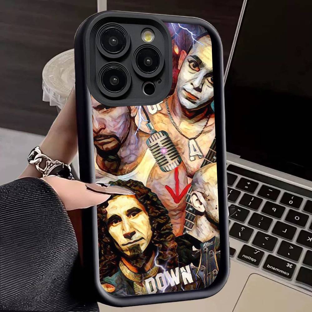 Metal Band System Of A Down For IPhone 17 Pro Max 16 15 14 13 12 11 Plus Black Soft Phone Cover