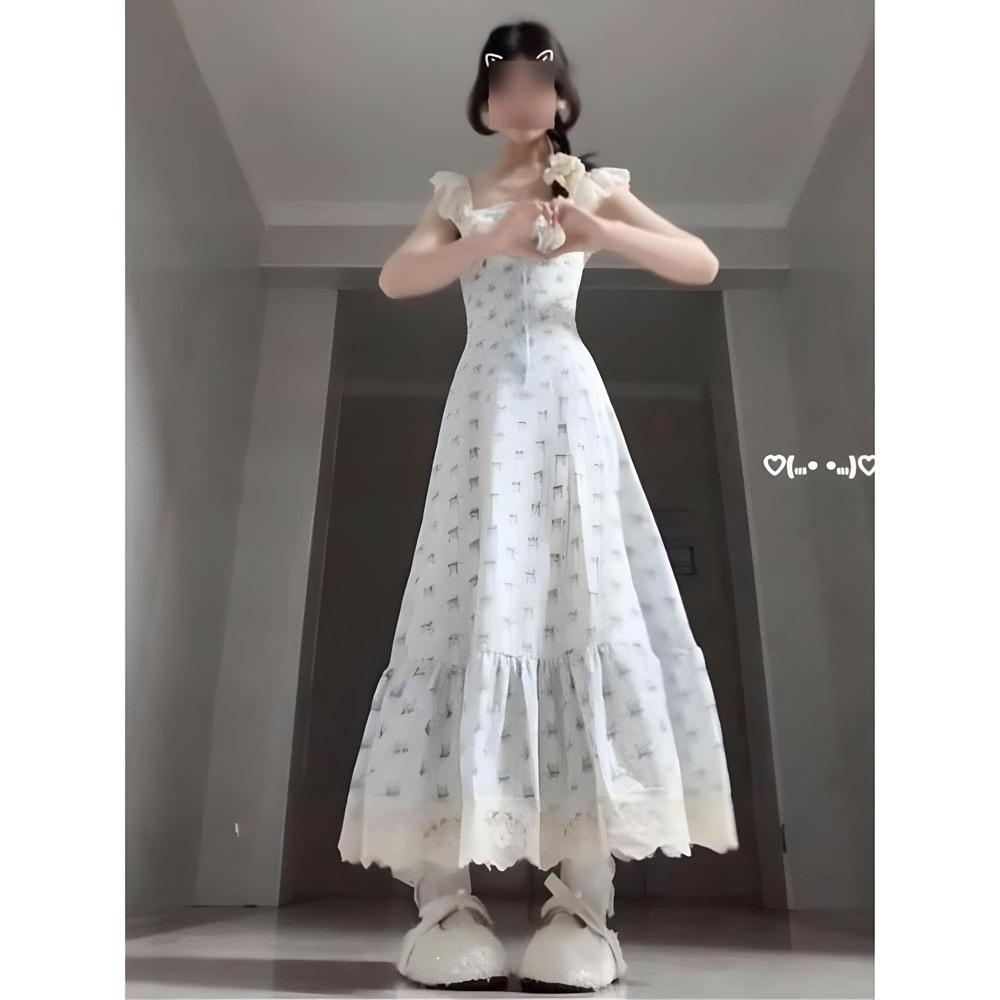 Summer Is Not Too Late, Summer Beautiful Floral Dress Women's Summer New Suspender Dress