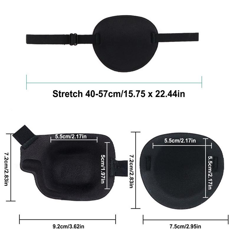 Pirate Eye Patch Unisex Black Single Eye Patch Eyepatch One Eye Adjustable Soft Eye Patch Kid Adults Pirate Cosplay Costume