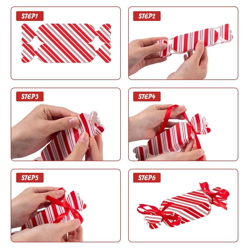 DIY Valentine's Day Candy Container Red Heart Printed Snack Packaging Box  Valentines Day