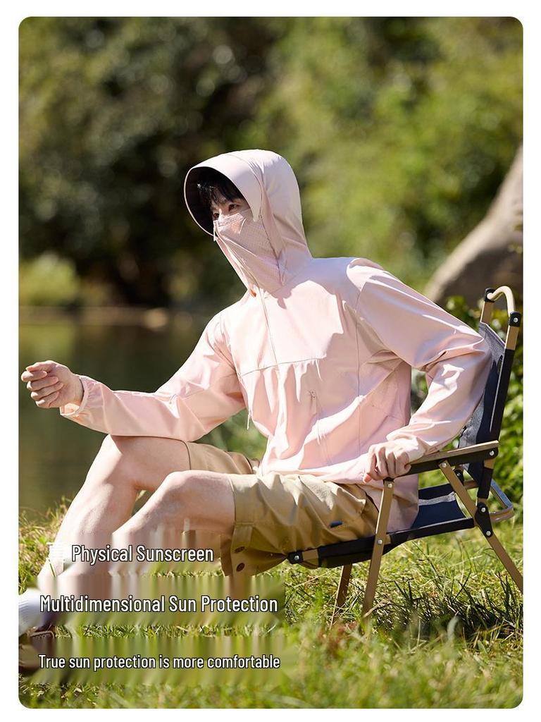 Unisex Hooded Ice Silk Sun Protection Jacket: Skin-Friendly, Breathable, Lightweight, and Cool.