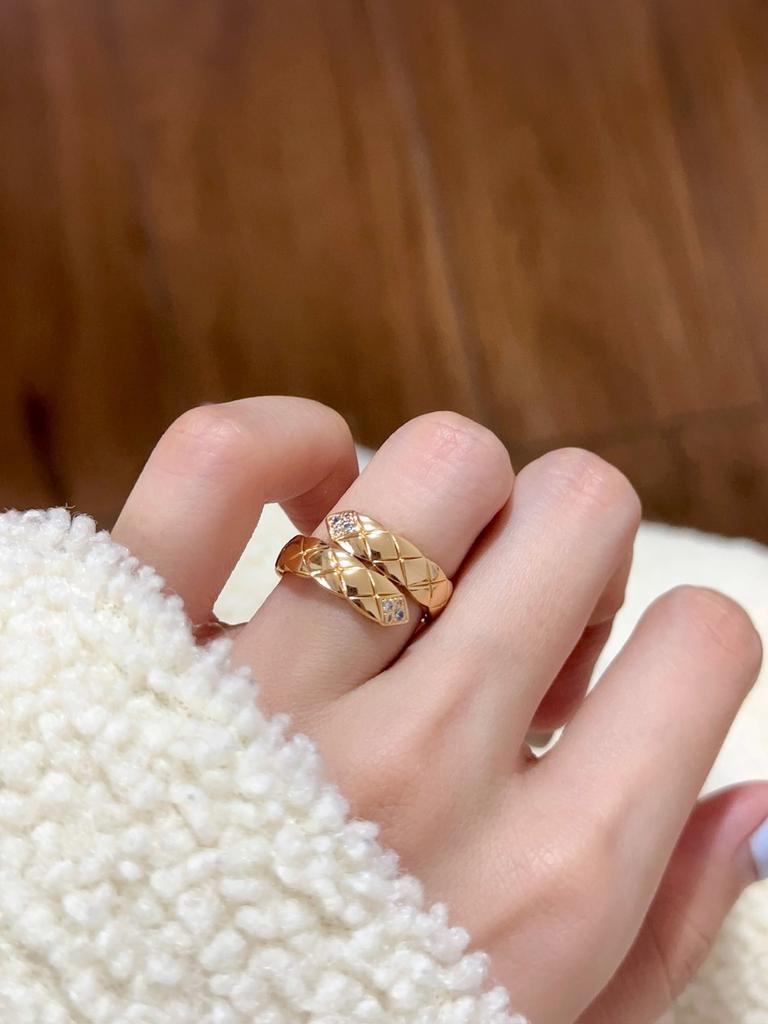 Super High Quality Rhombus Double Layer Ring for Daily Wear Exquisite Craftsmanship for Men and Women Gifts for Men and Women Birthday Gifts