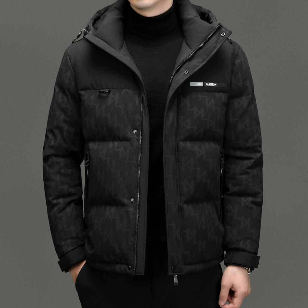 Winter Fashion Men'S Young And Middle-Aged Zipper Hooded White Duck Down Fashion Casual Warm Down Jacket