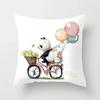 Cute Cartoon Panda Print Pattern Cushion Cover Pillow Cover Living Room Sofa Decoration Home
