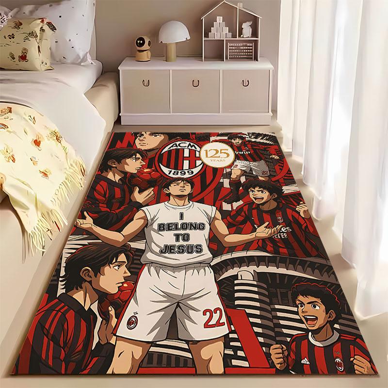 AC Milan Anime Artwork Carpet Suitable As a Non-slip Mat for the Living Room or Bedroom Sofa