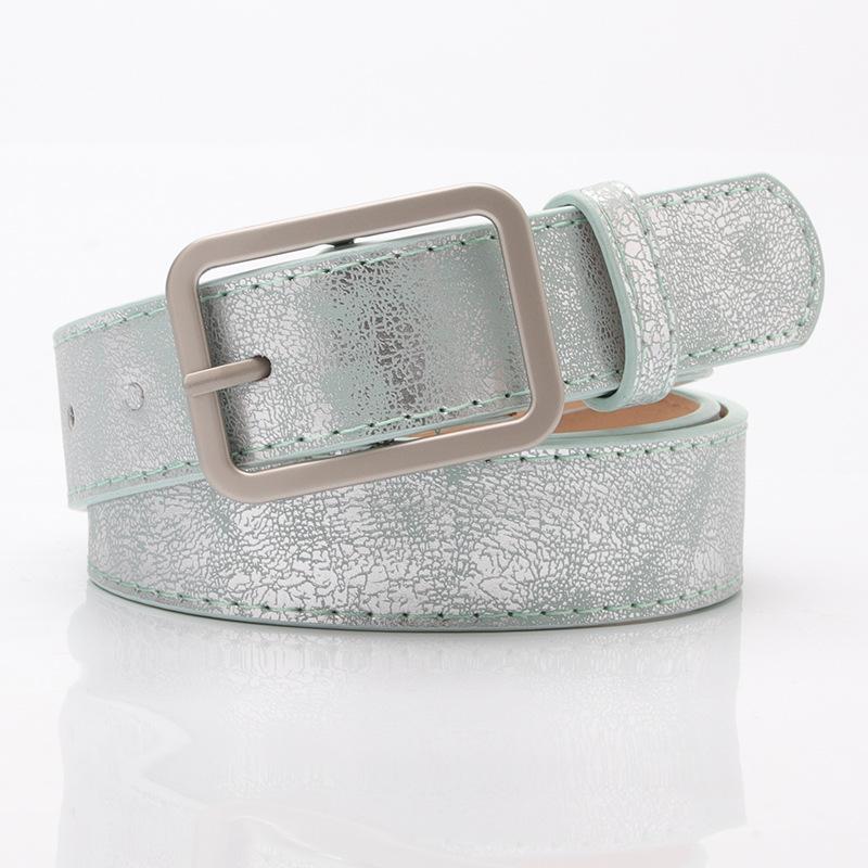 Ladies Belt, Shiny Pu Alloy Buckle Belt, Jeans Decorative Belt Student