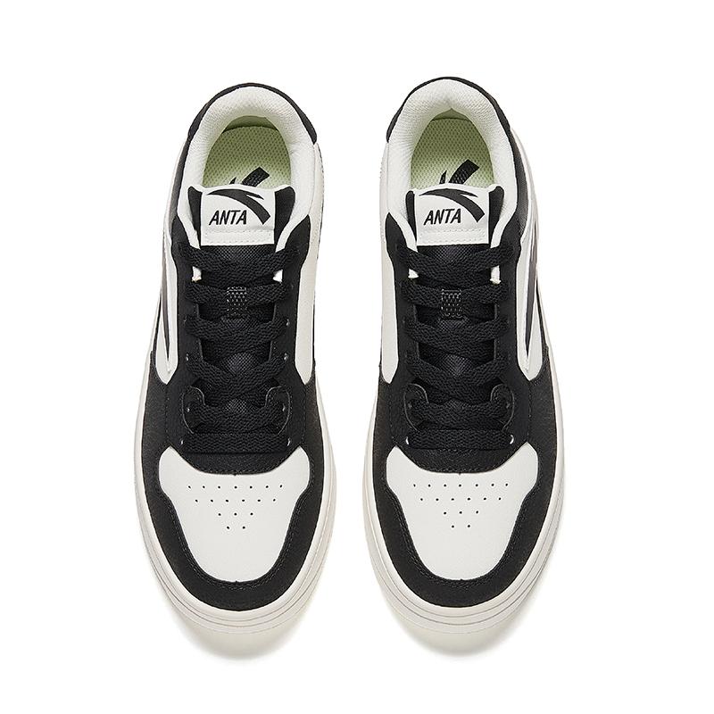 Anta Easy 1.5 Comfortable Versatile Height Increasing Wear Resistant Lightweight Non-Slip Low-Top Skate Shoes Men sneaker Black White 912528003Q-3