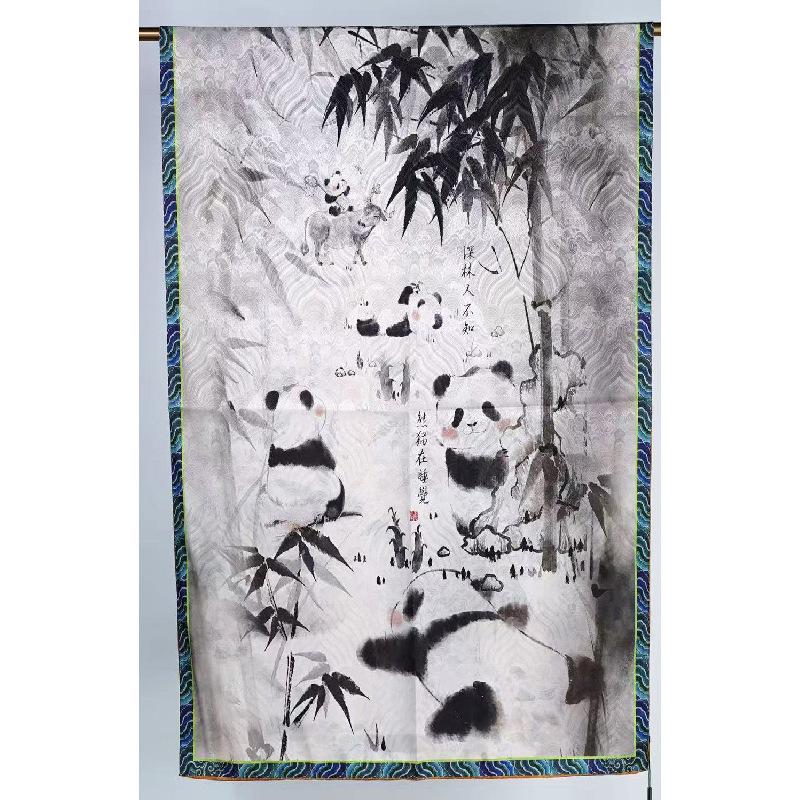 

Meier Xiangyunhua luo cut flower thin style popular chinese style jacquard classyeasiest for match silk scarf 180x70cm 70x180cm (1-3cm measurement error)