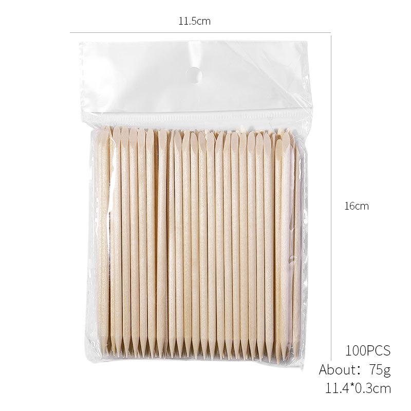 100pcs Nails Wood Cotton Swab Clean Sticks Buds Tip Wooden Cotton Head For UV Gel Polish Remover Nail Art Tools