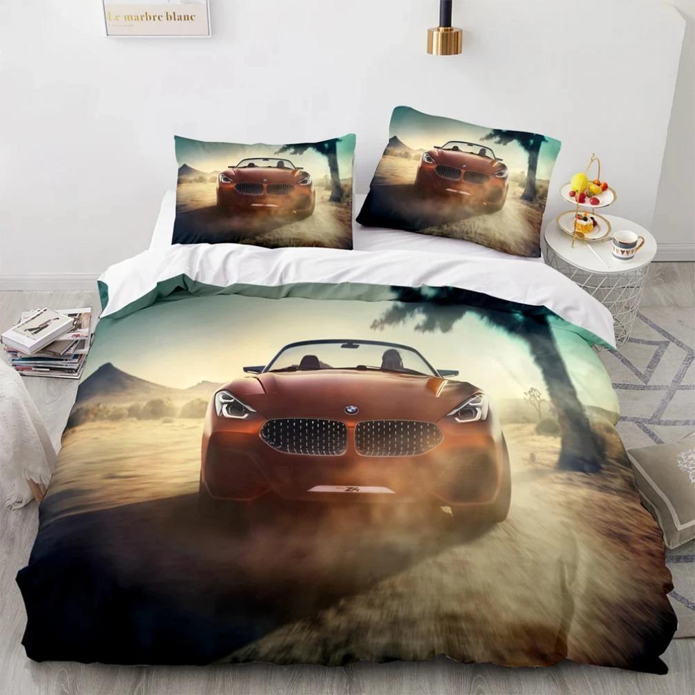 Sports Car Bedding Sets 3D Digital Printed Duvet Cover Sets Full Size,For Teens Boys 2/3pcs Polyester Quilt Cover
