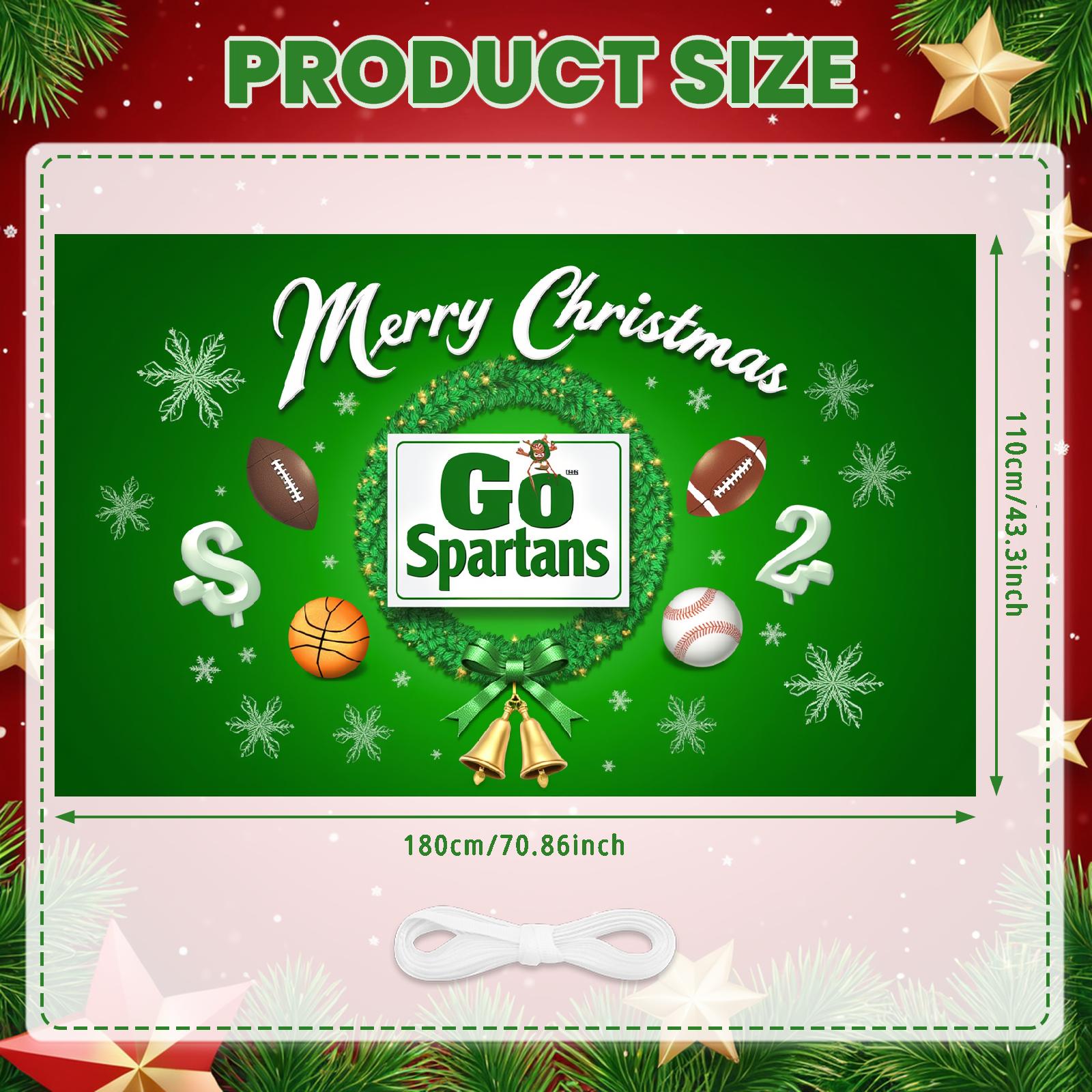 Рождественское Знамя Праздничный Венок Баннер для Мероприятия Праздничный Баннер Бейсбол Рождественское Украшение Для Праздничного Празднования Сезонное