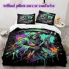 Splashing Ink Death  Pattern Bedding Quilt Set Quilt Cover Pillowcase Home Decoration Birthday Gift (1 * Duvet Cover + 2 * Pillowcase, Without Core)