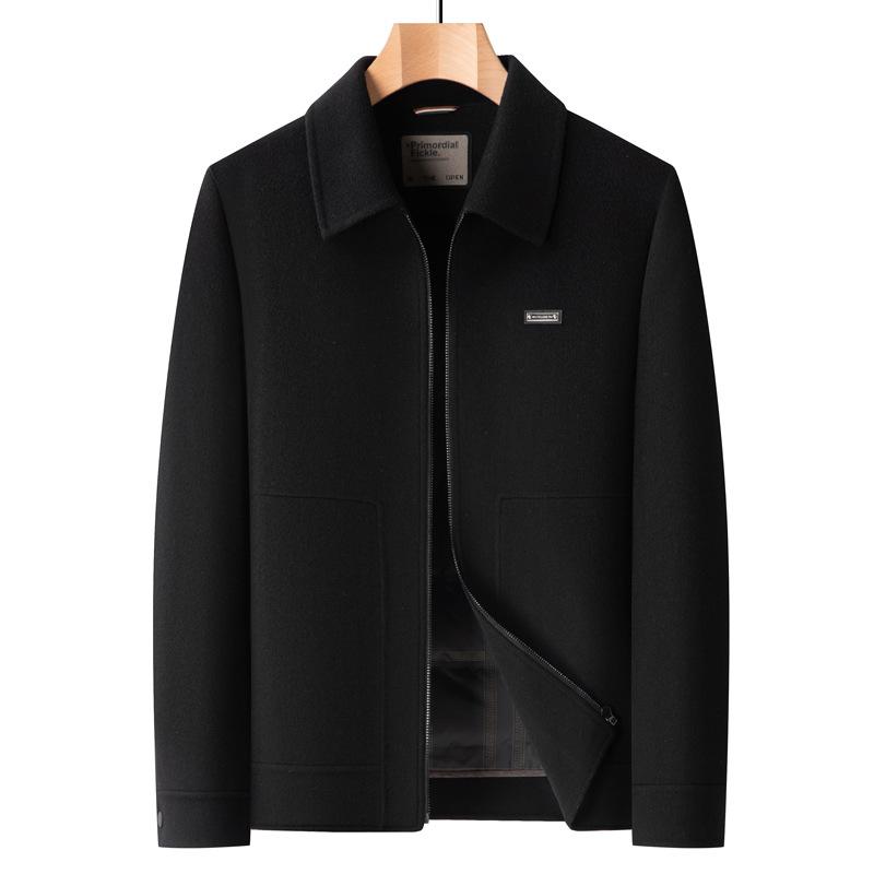 

Новая шерстяная двусторонняя шерстяная куртка для мужчин, съемная пуховая подкладка, повседневная и универсальная шерстяная куртка 3XL чёрный