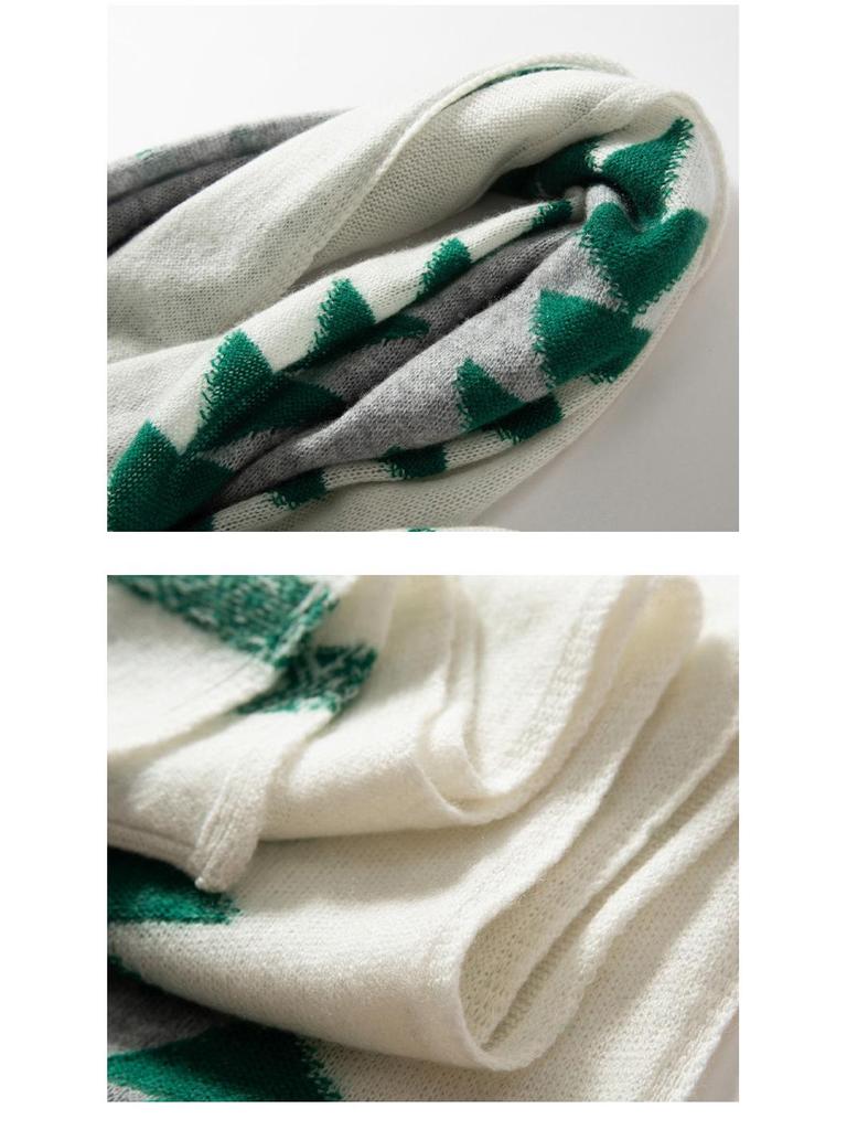 Extra Large Color Block Cashmere Scarf & Shawl - Autumn/Winter Christmas Fashion Series