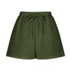 Women's Soft Cotton Linen Shorts Pockets Soft  Button Closure No Zipper Slim Fit Shorts
