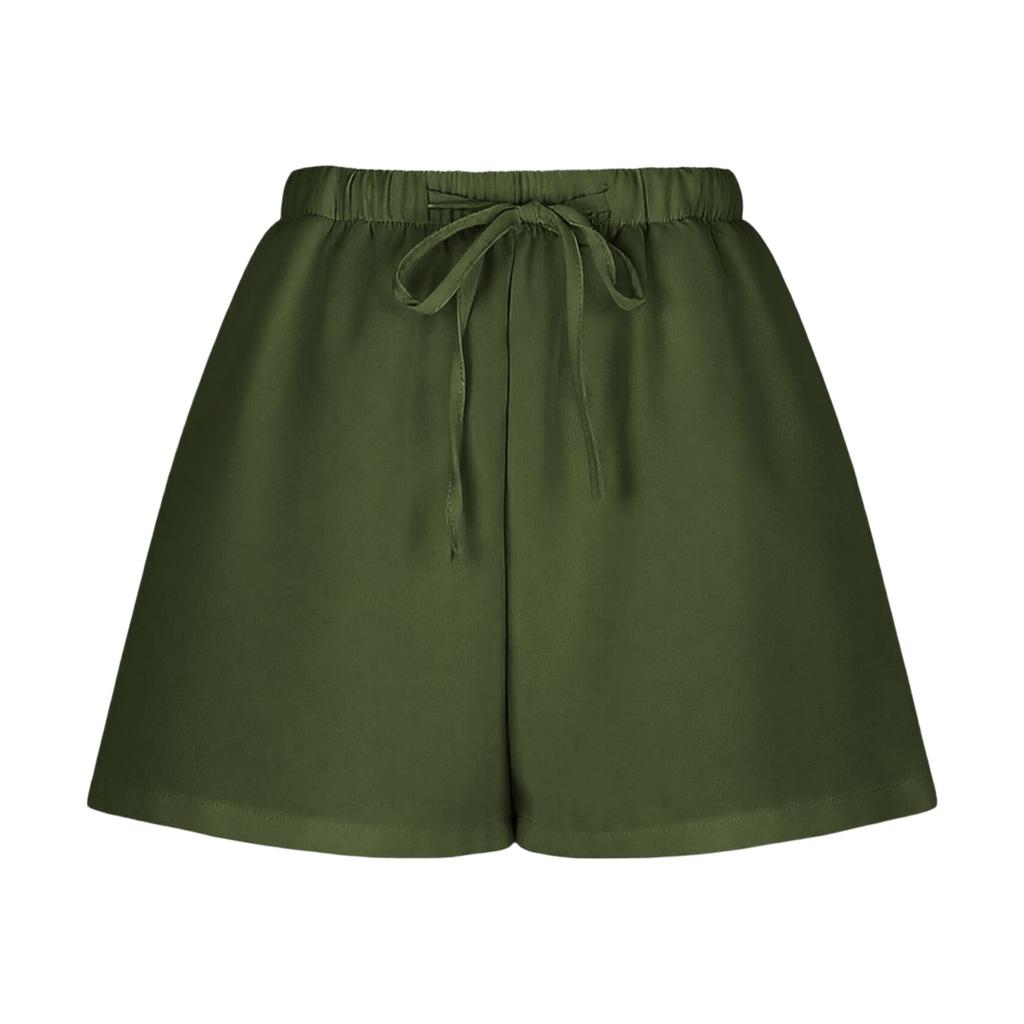 Women's Soft Cotton Linen Shorts Pockets Soft  Button Closure No Zipper Slim Fit Shorts
