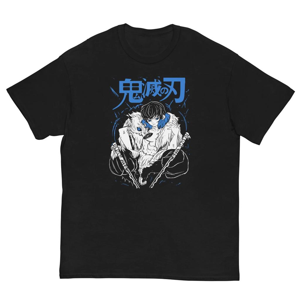 Unisex Tops Tee 100% Cotton Demon Slayer Kimetsu No Yaiba T-shirt Inosuke Mask Anime Manga T-shirt