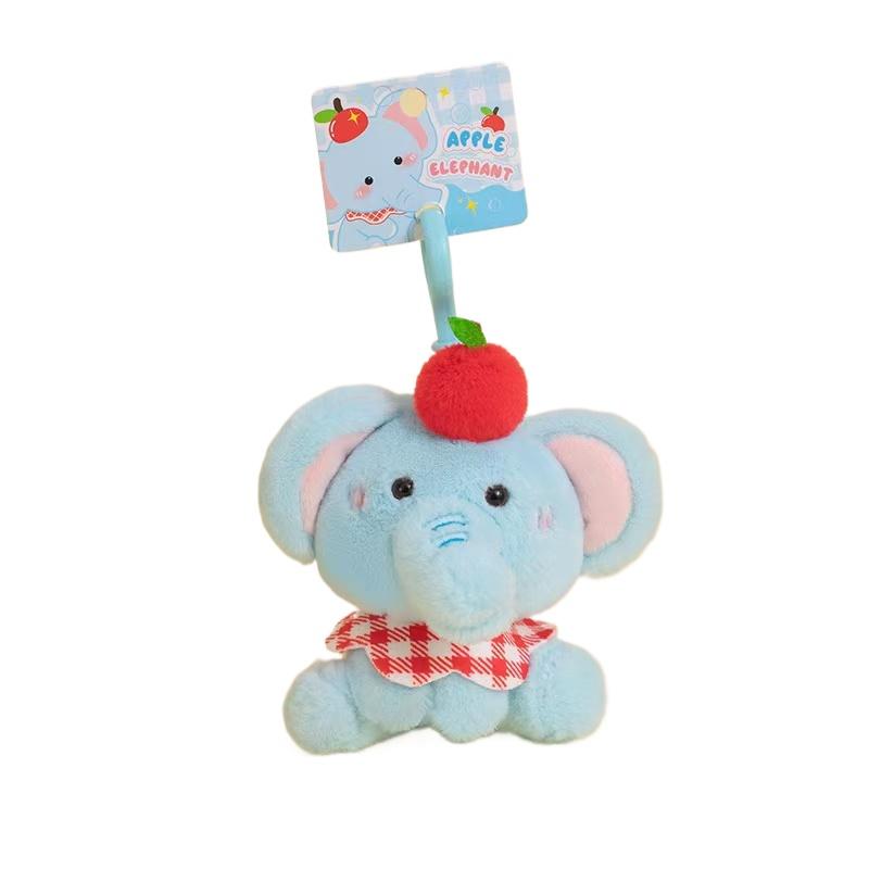 

17cm Simulation New Apple Elephant Backpack Pendant Filled with Plush Toys Cartoon Anime Gift for Girlfriend s Birthday Fun Doll
