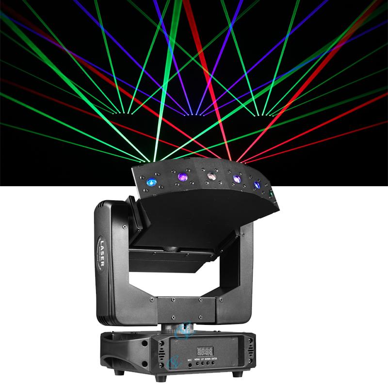 6 Eyes RGB Laser Moving Head Light Infinite Rotation Dmx512 Controller for Bar Club Wedding Party Stage