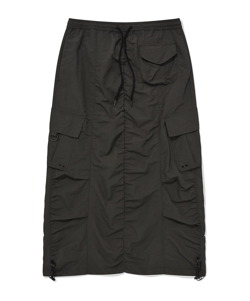 Vision Streetwear Vsw Parachute Maxi Cargo Skirt Charcoal