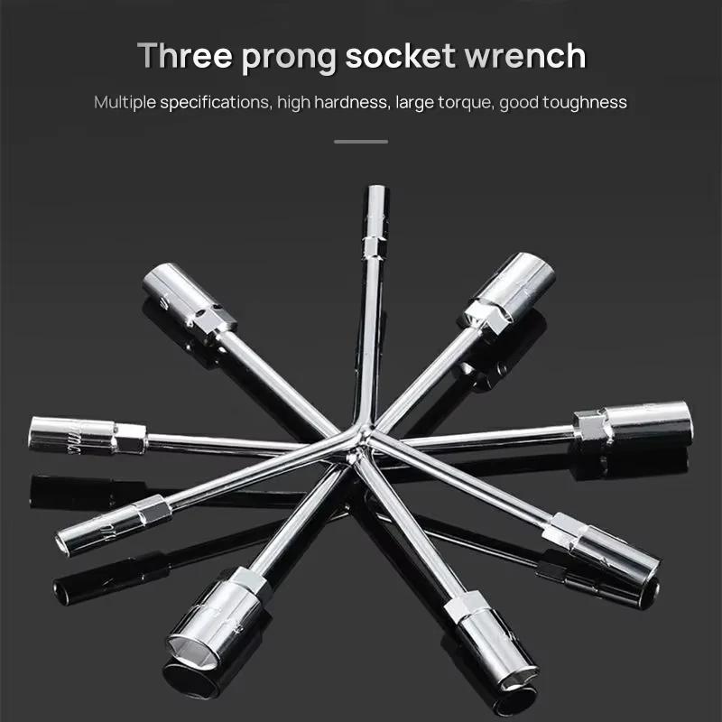 Household Triangular Socket Wrench Y-type Tri-fork Wrench Three-prong Wrench Bicycle Household Disassembly Tool Repair Tool