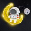 Astronaut Building Block Ornaments Small Granule Block Assemble Decompression Toy (with Light String)