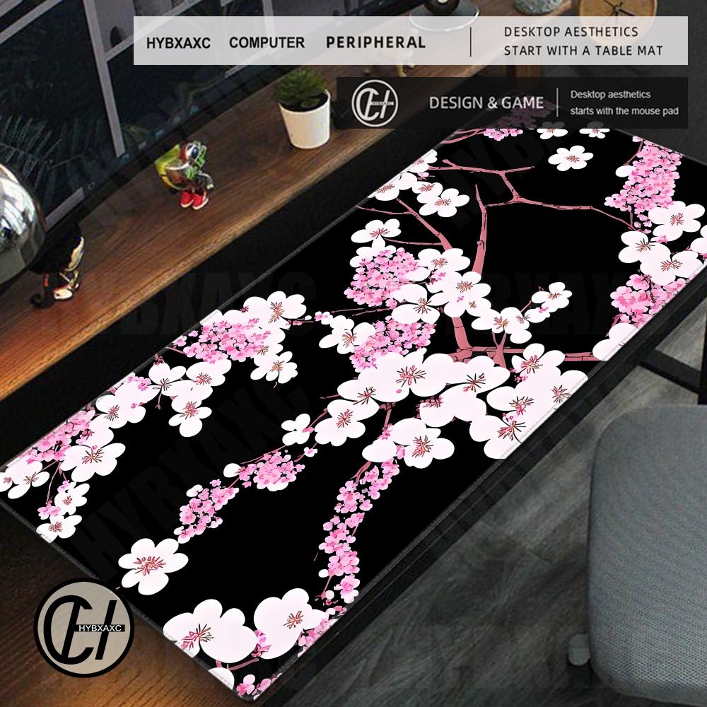 HD-Druck Rosa Sakura Mauspade Anime Kirschblüte Gaming-Mauspad Cartoon Rutschfeste Schreibtischmatte Tastaturmatte Schreibtisch-PC-Zubehör