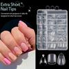 120/150PCS Short Square Nail Tips Almond Shape Half Matte Fake Nails Extension Tips Pre-Shaped Press On Nails