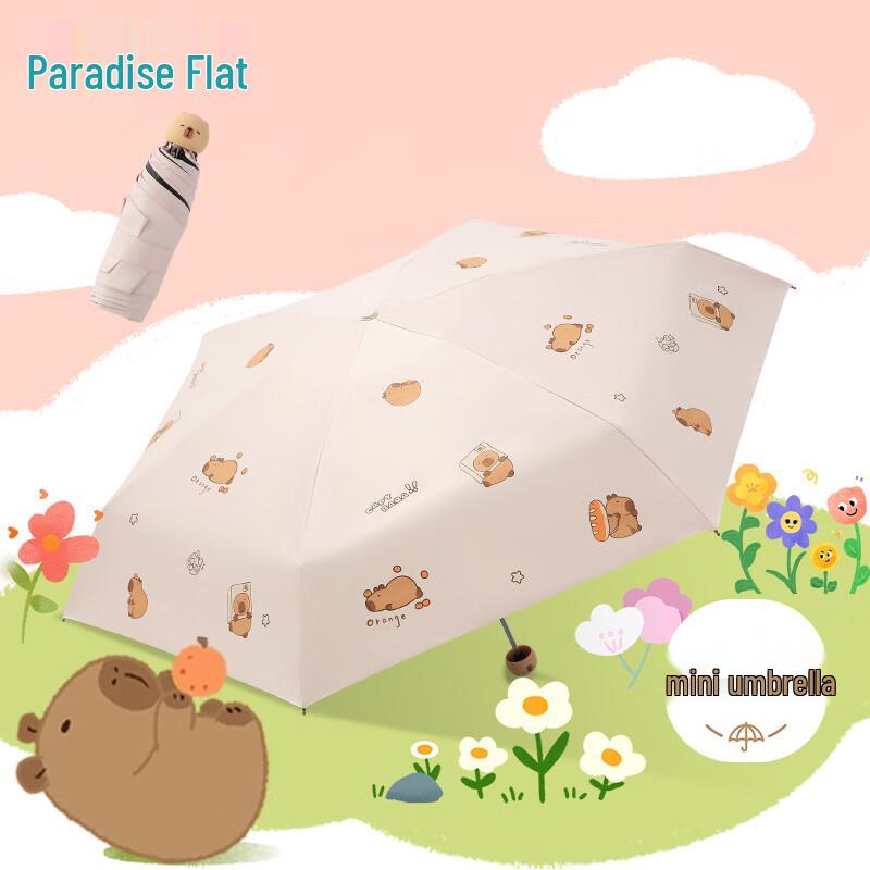 Paradise Compact 5-Fold Sun & Rain Umbrella