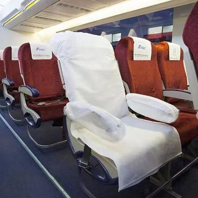 2pcs Travel Disposable Car Seat Cover Non Woven Anti Contact Dust Protect Cover For Transit Bus Airplane Public Transportation