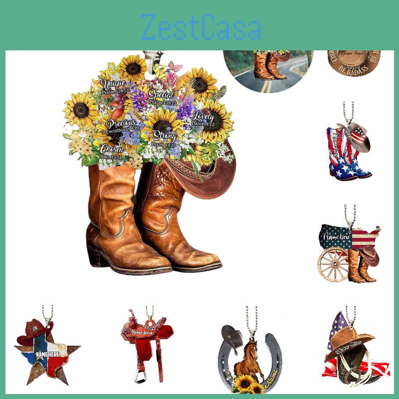 Wildwest Blumengeschenk für Pferdeliebhaber Vintage Acryl Auto Deko Hängeornament Heimdekoration