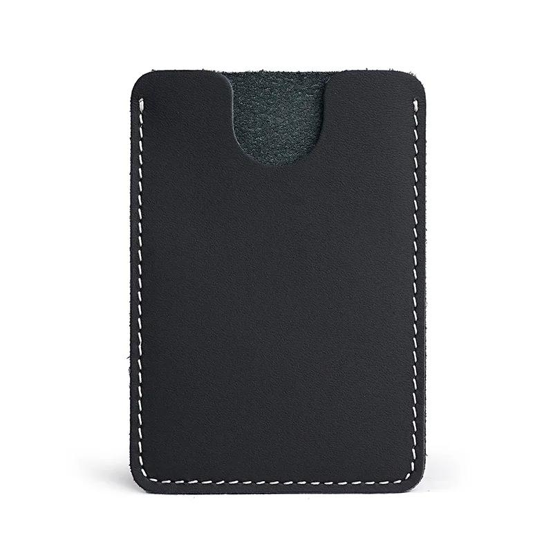 Ultra-Thin Mini Full-Grain Cowhide Leather Card Holder Wallets for Men Women Lightweight Soft Genuine Leather Credit Card