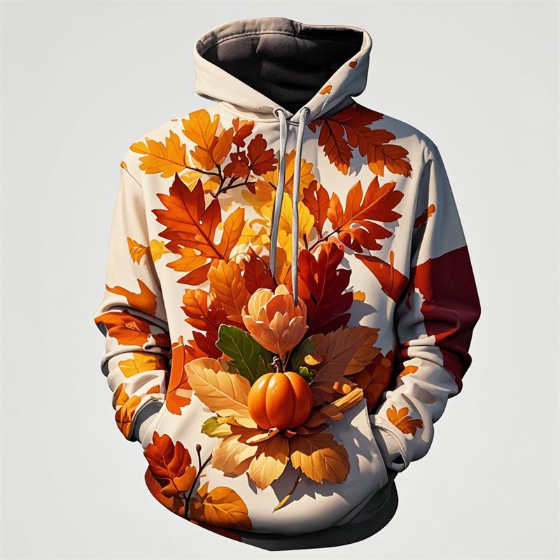 Tacksägelsedagen 3D-tryck Pumpa Herr/Dam Street Sweatshirts Hoodies Glad Kalkondag Pullovers Höst Söt Gåva Till Barn