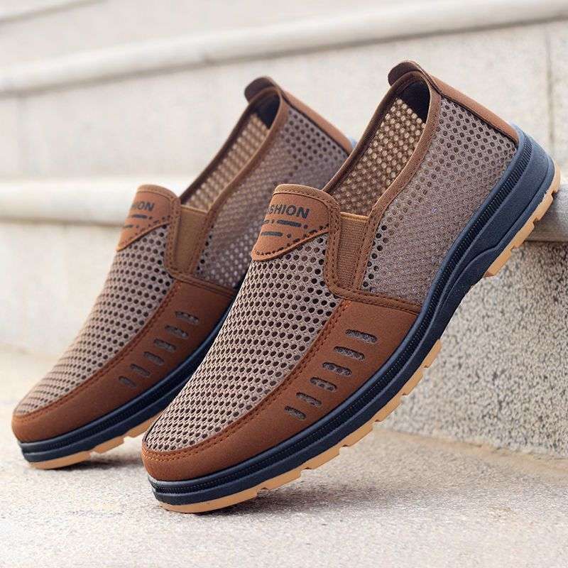 Summer Old North Cloth Shoes Men's New Breathable Casual Soft-soled Dad Shoes Middle-aged and Elderly Deodorant One-pedal Sandals