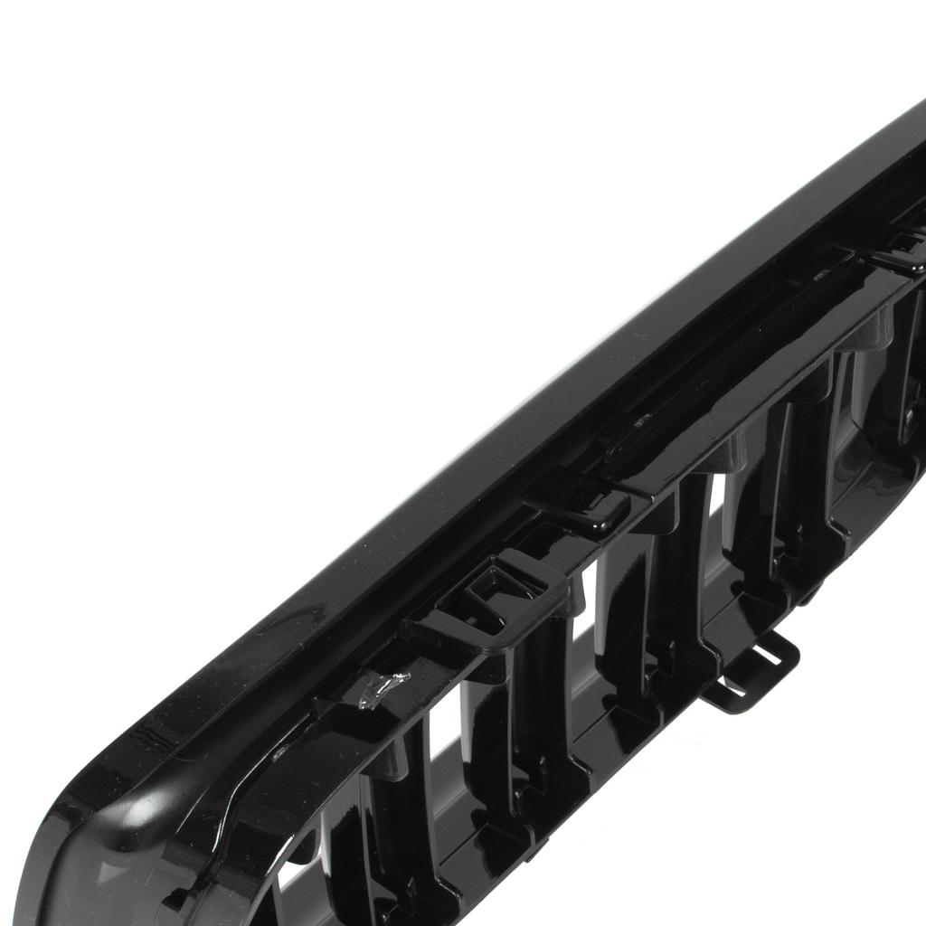 BMW Serie 3 E90 / E91 09-13 BERLINA / STATION WAGON griglie tra i fari (reni) set sinistra + destra DOPPIA BARRA NERA LUCIDA