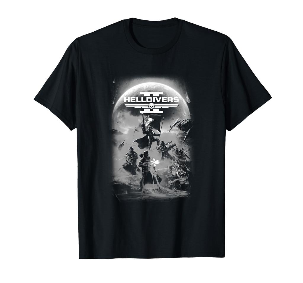Helldivers 2 Grayscale Video Game Poster T-Shirt