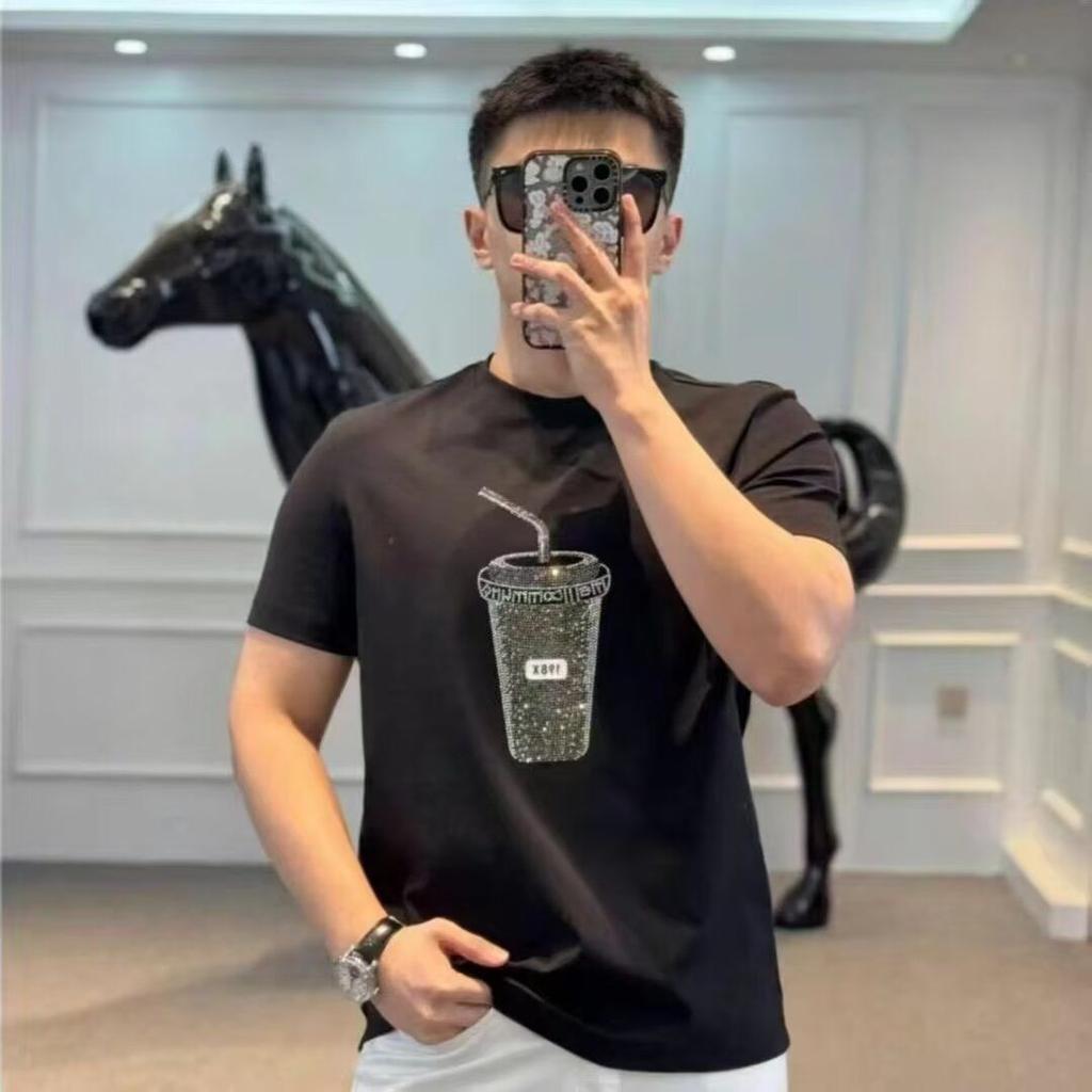 New Trendy Brand Summer Design Men's Round Neck Short-sleeved T-shirt Loose Top