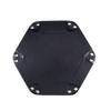 Rolling Folding Hexagon Dice Game Storage Tray PU Leather&Velvet Mat Holder Double Sided Thick Office Supplies Storage Tools