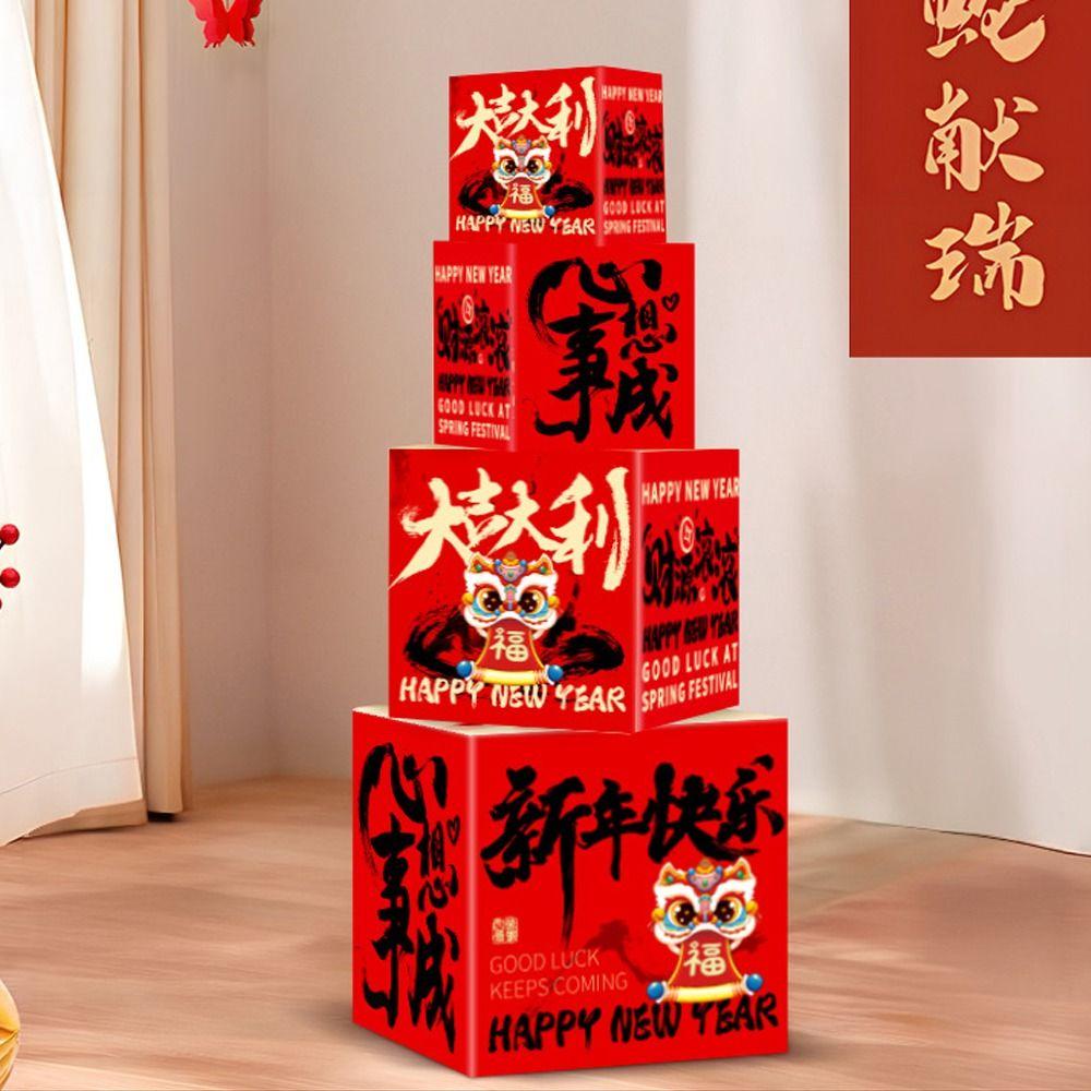 Chinese Style Background Arrangement Box New Year Landing Decoration  Spring Festival Supplies