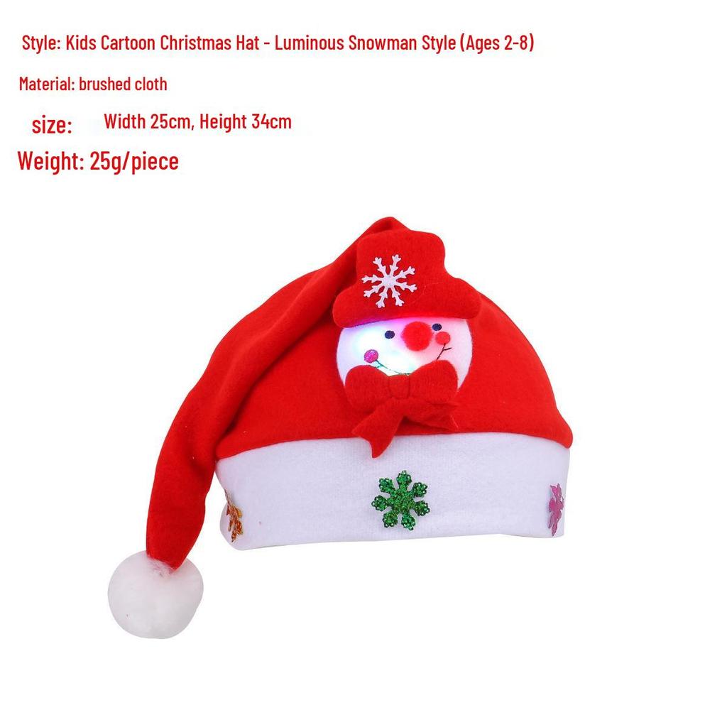 Light-Up Christmas Hat for Adults & Kids - Festive Party Decoration