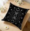 1Pc Bohemian Cushion Cover Black Moon Phase Star Print Pillowcase For Sofa Bed Decorative Throw Case Home Living Room Decoration