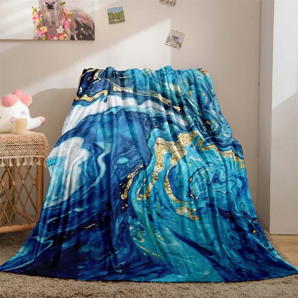 Marmor Decke Abstrakt Geometrisch Fleece Flanell Überwurfdecke Weich Warm Leicht Decke für Couch Sofa Geschenk für Mädchen Jungen