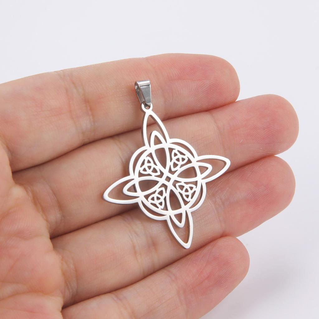 Witch Knot Pendant for Necklace Stainless Steel Celtic Knots Charms for Jewelry Making DIY Accessories Witchcraft Amulet Gifts